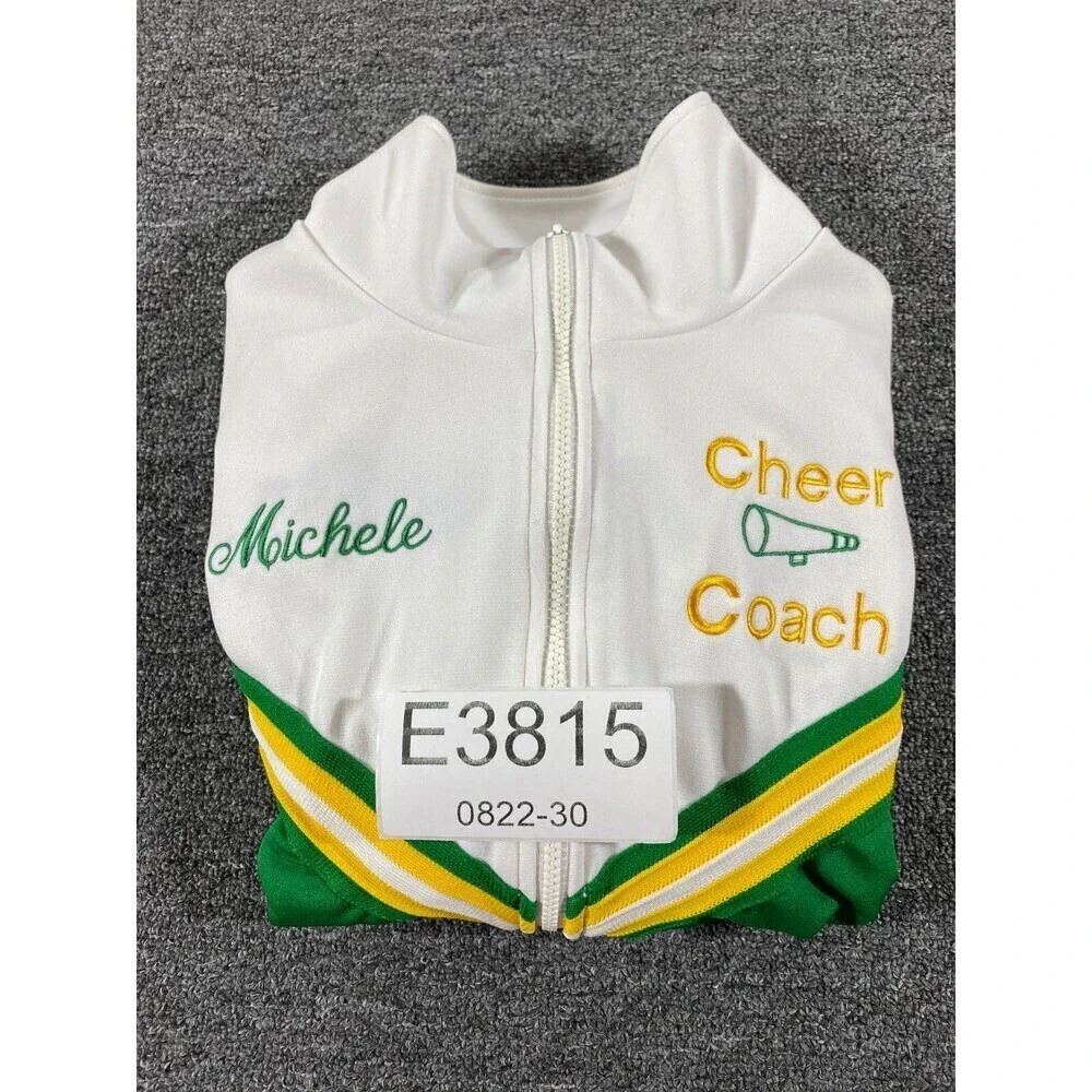 VINTAGE Dehen Jacket Green Full Zip Cheer Leader Lettermen Varsity Mens Medium - Picture 12 of 12
